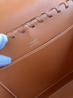 Hermes Picnic Kelly 28cm Bag in Wicker with Barenia Leather - Image 4