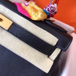 Hermes Kelly Retourne 28 Handmade Bag In Black Swift Calfskin - Image 8