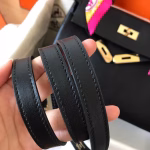 Hermes Kelly Retourne 28 Handmade Bag In Black Swift Calfskin - Image 3