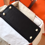 Hermes Kelly Retourne 28 Handmade Bag In Black Swift Calfskin - Image 5