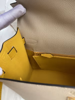 Hermes Kelly Sellier 32 Bicolor Bag in Trench and Yellow Epsom Calfskin - Image 5
