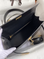 Hermes Kelly Sellier 32 Handmade Bag In Black Box Calfskin - Image 2