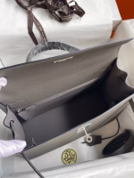 Hermes Kelly Sellier 32 Handmade Bag In Etain Epsom Calfskin - Image 4