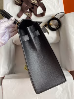 Hermes Kelly Sellier 32 Handmade Bag In Black Epsom Calfskin - Image 9
