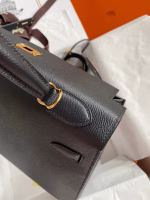 Hermes Kelly Sellier 32 Handmade Bag In Black Epsom Calfskin - Image 2