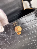 Hermes Mini Lindy Handmade Bag In Black Matte Alligator Leather - Image 4