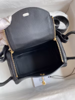 Hermes Mini Lindy Handmade Bag In Black Matte Alligator Leather - Image 5