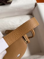 Hermes Mini Lindy Handmade Bag In Biscuit Clemence Leather - Image 5