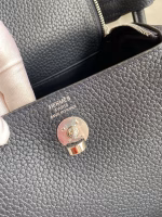 Hermes Mini Lindy Handmade Bag In Blue Nuit HHL19clbnClemence Leather - Image 3