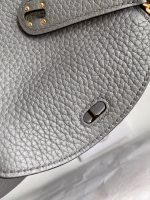 Hermes Mini Lindy Handmade Bag In Gris Meyer Clemence Leather - Image 9