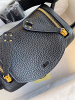 Hermes Mini Lindy Handmade Bag In Black Clemence Leather - Image 4