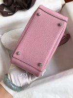 Hermes Mini Lindy Handmade Bag In Pink Clemence Leather - Image 3