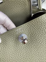 Hermes Mini Lindy Handmade Bag In Sauge Clemence Leather - Image 2