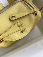 Hermes Mini Lindy Handmade Bag In Jaune Poussin Swift Leather - Image 8
