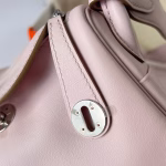 Hermes Mini Lindy Handmade Bag In Mauve Pale Swift Leather - Image 4