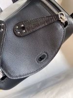 Hermes Mini Lindy Handmade Bag In Black Swift Leather - Image 8