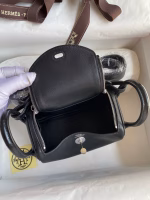 Hermes Mini Lindy Handmade Bag In Black Swift Leather - Image 2