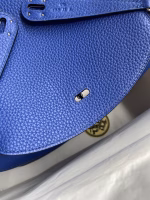 Hermes Lindy 26 Handmade Bag In Blue Electric Clemence Leather - Image 8