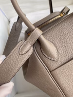 Hermes Lindy 26 Handmade Bag In Gris Asphalt Clemence Leather - Image 5