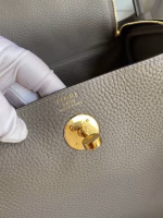 Hermes Lindy 26 Handmade Bag In Gris Asphalt Clemence Leather - Image 2