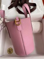 Hermes In The Loop 18 Handmade Bag in Mauve Sylvestre Clemence Leather - Image 6