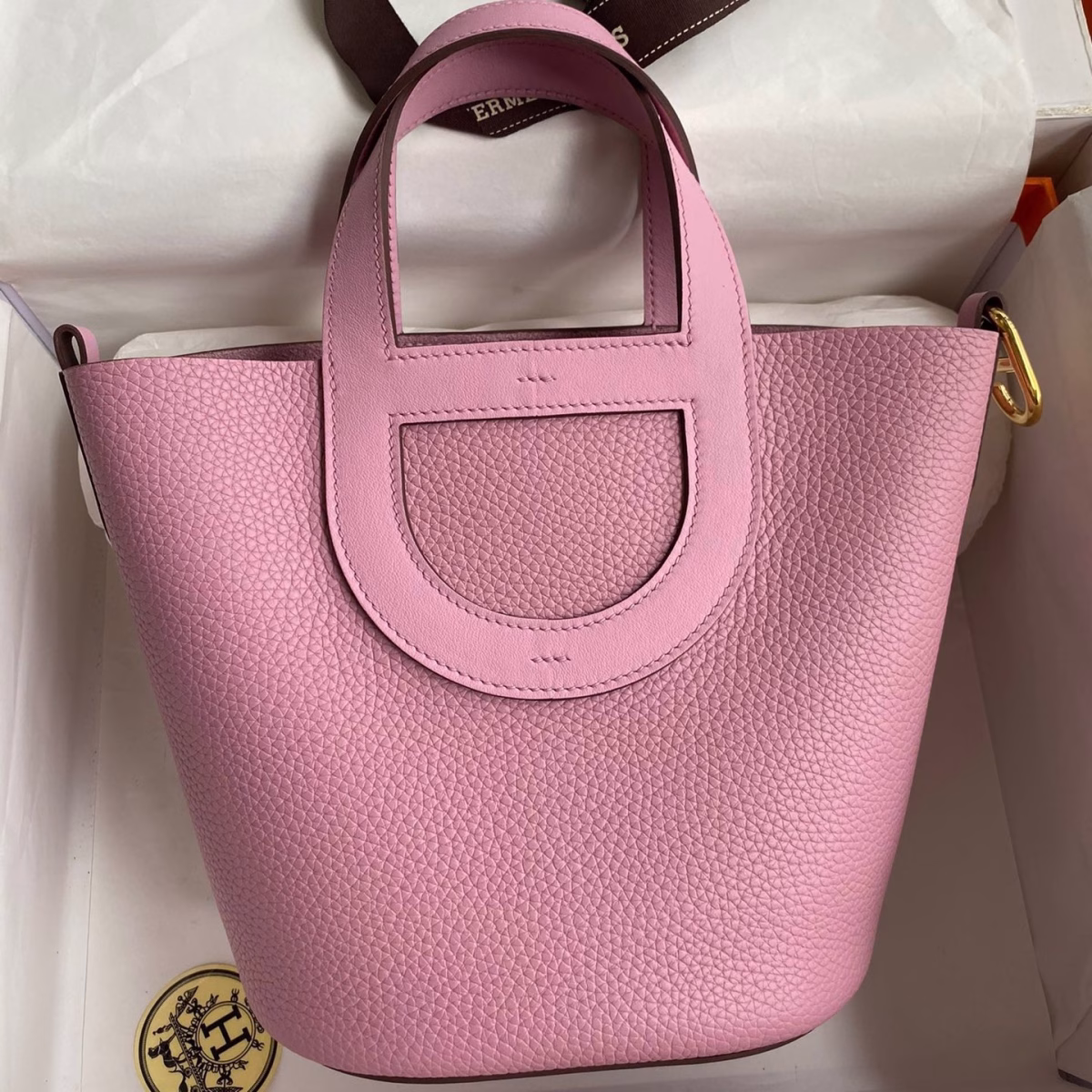 Hermes In The Loop 18 Handmade Bag in Mauve Sylvestre Clemence Leather - Image 1