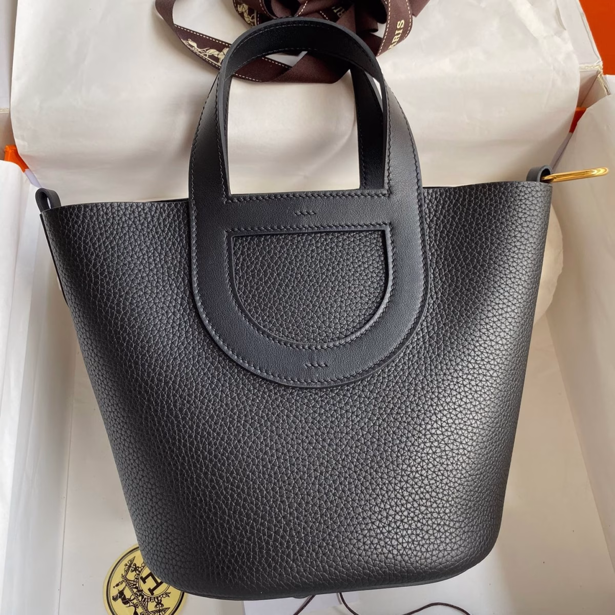 Hermes In The Loop 18 Handmade Bag in Black Clemence Leather - Image 1