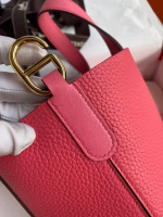 Hermes In The Loop 18 Handmade Bag in Rose Lipstick Clemence Leatherther - Image 7