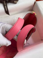 Hermes In The Loop 18 Handmade Bag in Rose Lipstick Clemence Leatherther - Image 2