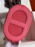 Hermes In The Loop 18 Handmade Bag in Rose Lipstick Clemence Leatherther - Image 4