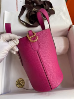 Hermes In The Loop 18 Handmade Bag in Rose Purple Clemence Leatherther - Image 6