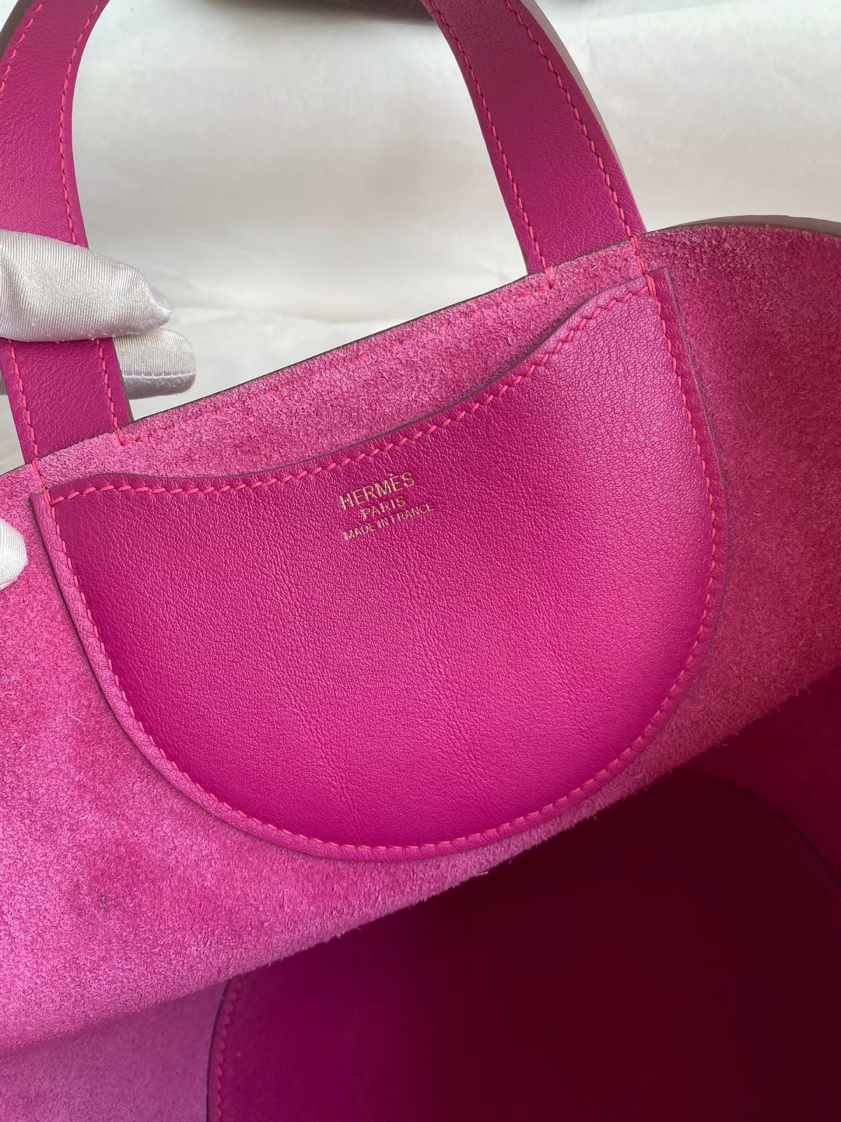 Hermes In The Loop 18 Handmade Bag in Rose Purple Clemence Leatherther - Image 8