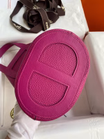 Hermes In The Loop 18 Handmade Bag in Rose Purple Clemence Leatherther - Image 4