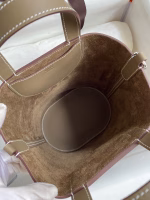 Hermes In The Loop 18 Handmade Bag in Taupe Clemence Leatherther - Image 9