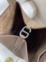 Hermes In The Loop 18 Handmade Bag in Taupe Clemence Leatherther - Image 3