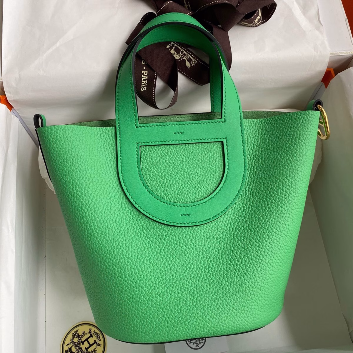 Hermes In The Loop 18 Handmade Bag in Vert Comics Clemence Leather - Image 1