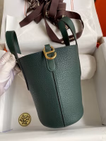 Hermes In The Loop 18 Handmade Bag in Vert Cypres Clemence Leather - Image 6