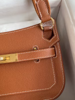 Hermes Jypsiere Mini Handmade Bag In Gold Evercolor Calfskin - Image 3