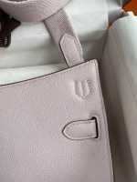 Hermes Jypsiere Mini Handmade Bag In Mauve Pale Evercolor Calfskin - Image 8