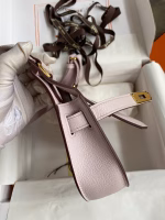 Hermes Jypsiere Mini Handmade Bag In Mauve Pale Evercolor Calfskin - Image 9