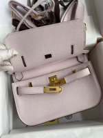 Hermes Jypsiere Mini Handmade Bag In Mauve Pale Evercolor Calfskin - Image 4