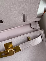 Hermes Jypsiere Mini Handmade Bag In Mauve Pale Evercolor Calfskin - Image 2