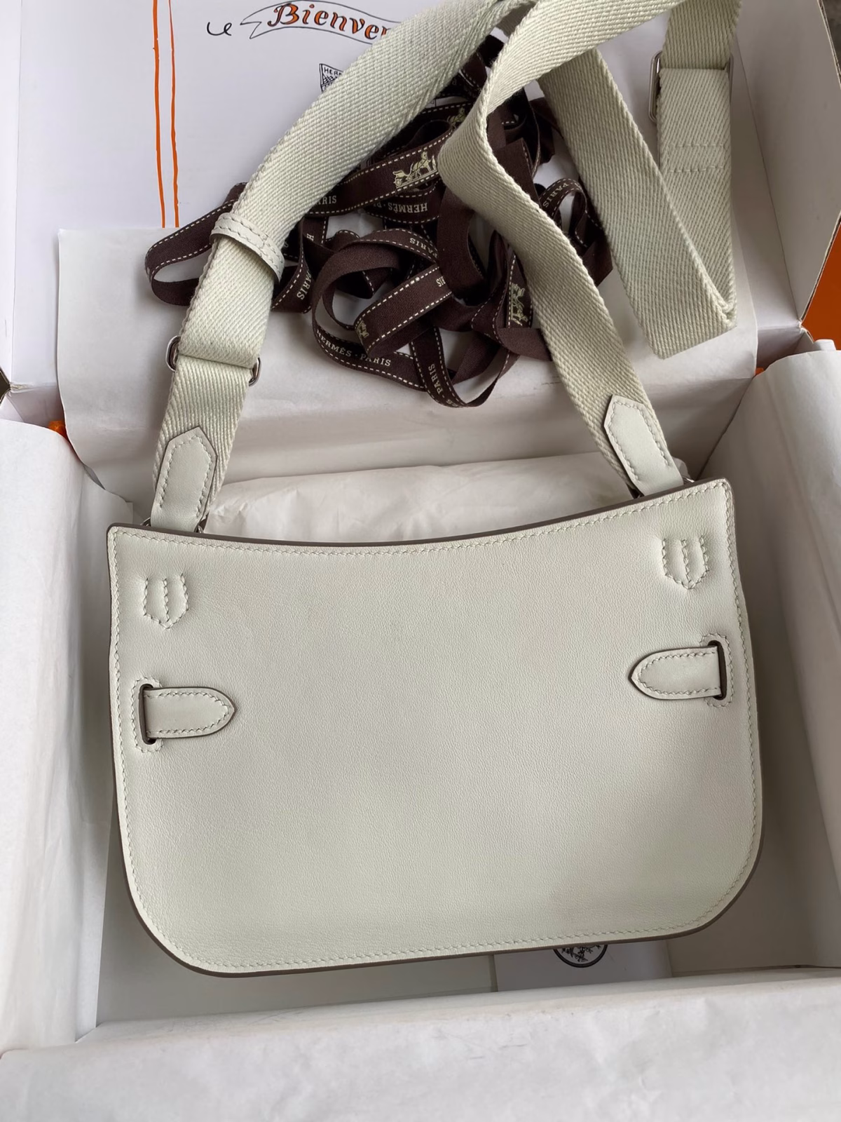 Hermes Jypsiere Mini Handmade Bag In Beton Swift Calfskin - Image 7