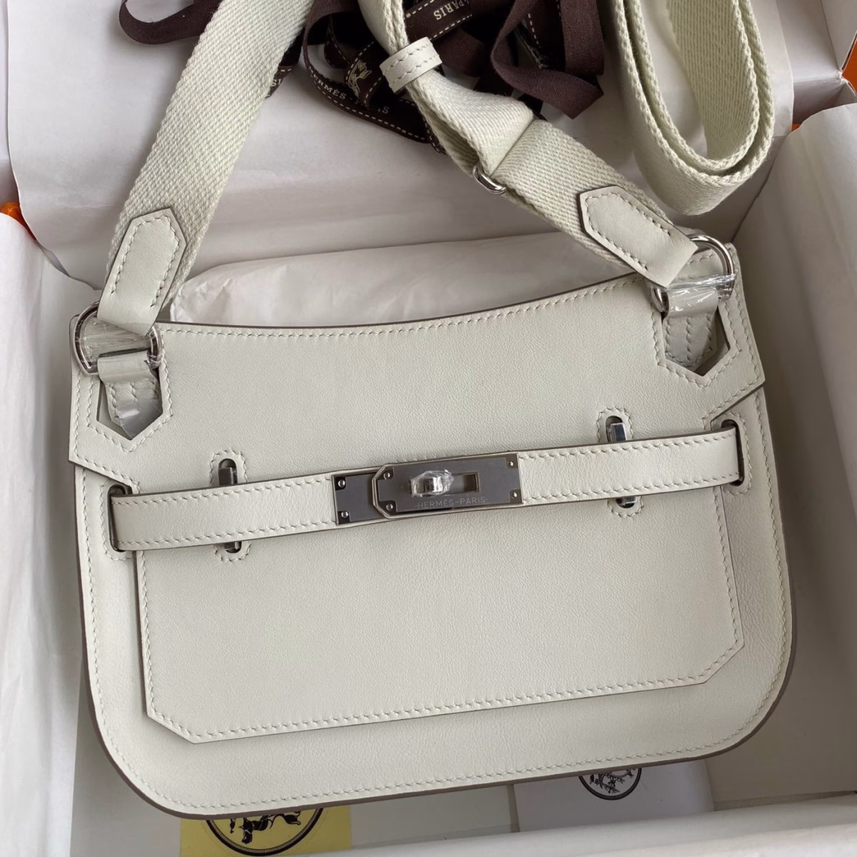 Hermes Jypsiere Mini Handmade Bag In Beton Swift Calfskin - Image 1
