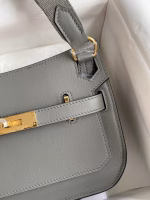 Hermes Jypsiere Mini Handmade Bag In Gris Meyer Swift Calfskin - Image 3