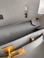 Hermes Jypsiere Mini Handmade Bag In Gris Meyer Swift Calfskin - Image 9