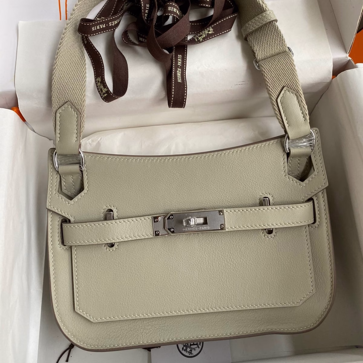 Hermes Jypsiere Mini Handmade Bag In Grey Swift Calfskin - Image 1