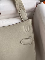 Hermes Jypsiere Mini Handmade Bag In Grey Swift Calfskin - Image 8