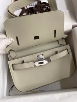 Hermes Jypsiere Mini Handmade Bag In Grey Swift Calfskin - Image 2