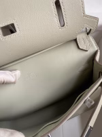 Hermes Jypsiere Mini Handmade Bag In Grey Swift Calfskin - Image 5